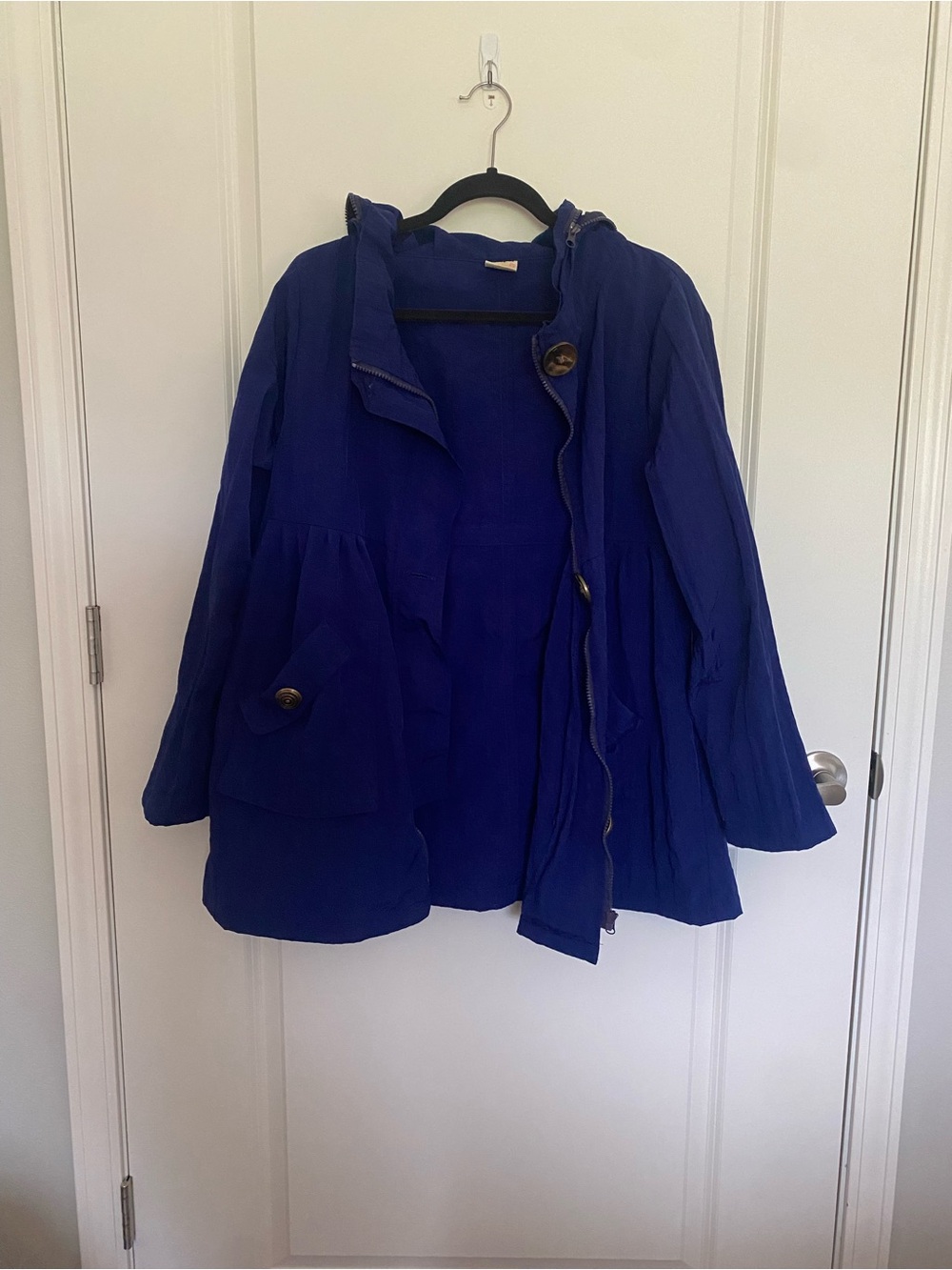 Blue Women's Hooded Jacket - Lightweight Casual Coat